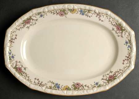Primavera (Cream) 15" Oval Serving Platter
