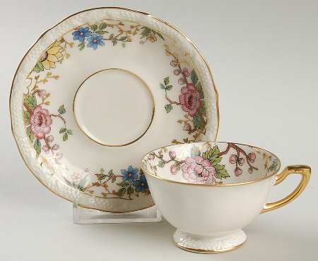 Primavera (Cream) Footed Demitasse Cup & Saucer Set