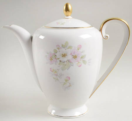 Apple Blossom (White Background) Coffee Pot & Lid