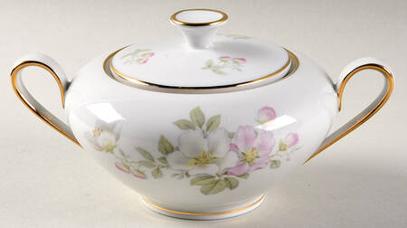 Apple Blossom (White Background) Sugar Bowl & Lid