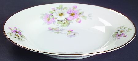 Apple Blossom (White Background) Rim Soup Bowl