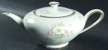 Apple Blossom (White Background) Teapot & Lid
