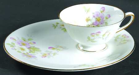 Apple Blossom (White Background) Snack Plate & Cup Set