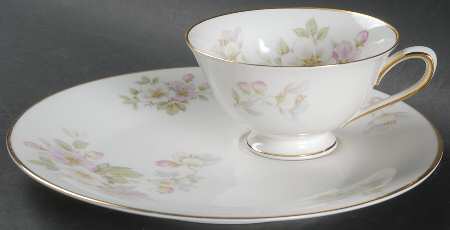 Apple Blossom (White Background) Snack Plate & Cup Set