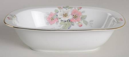 Apple Blossom (White Background) 8" Rectangular Vegetable Bowl