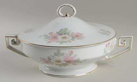 Apple Blossom (White Background) Round Covered Vegetable