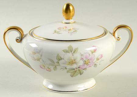 Apple Blossom (White Background) Sugar Bowl & Lid