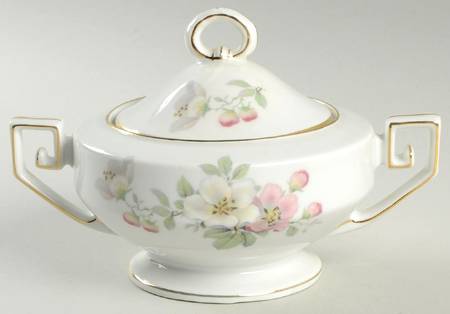Apple Blossom (White Background) Sugar Bowl & Lid