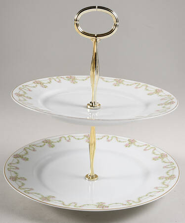 Arbutus 6 5/8"-10"  2 Tiered Serving Tray (Dp, Sp) HC