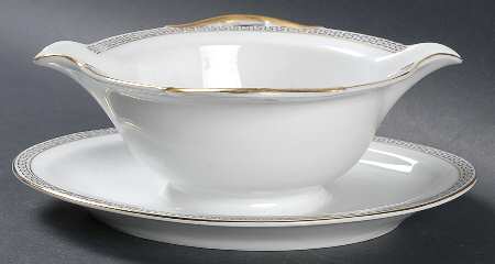 Athens Gravy Boat with Attached Underplate