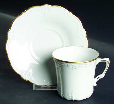 Baronesse Gold Flat Cup & Saucer Set