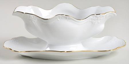Baronesse Zitrogold Gravy Boat with Attached Underplate