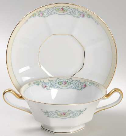 Beaumont Footed Cream Soup Bowl & Saucer Set