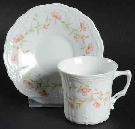 Belle Fleur Flat Demitasse Cup & Saucer Set