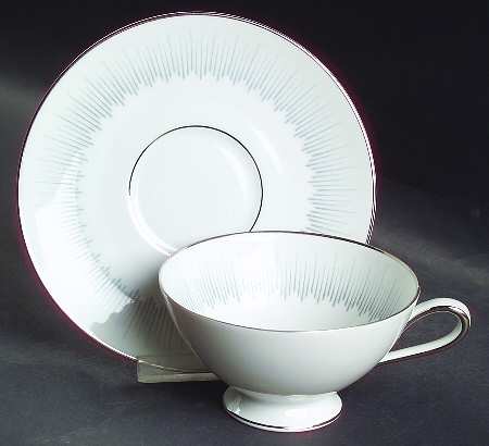 Blue Star Footed Cup & Saucer Set