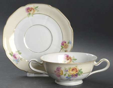 Carlton Footed Cream Soup Bowl & Saucer Set
