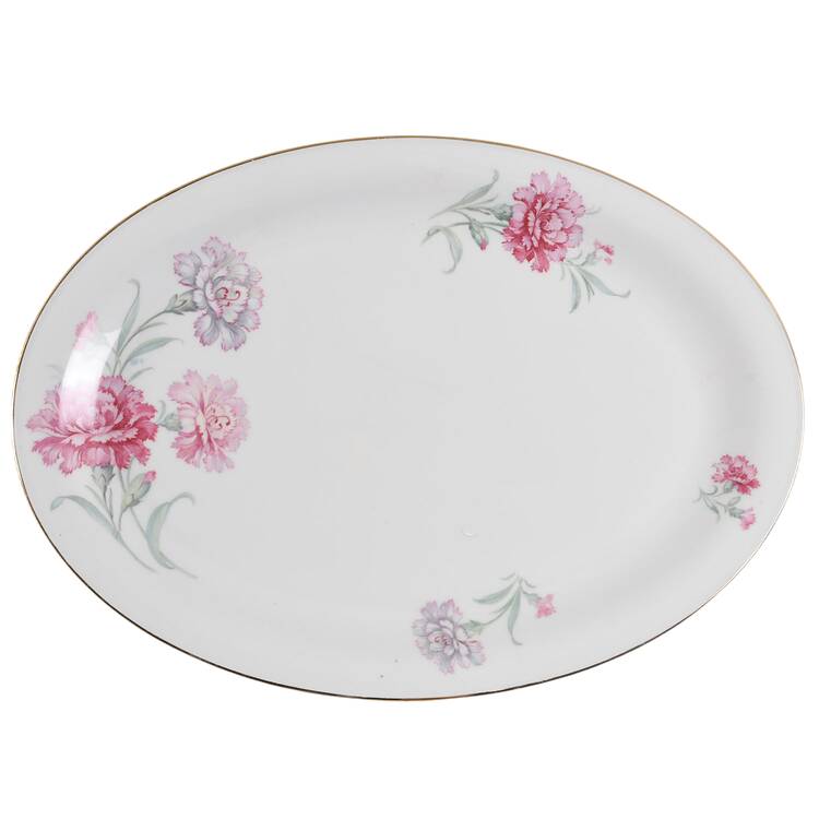Carnation 13" Oval Serving Platter by Tirschenreuth
