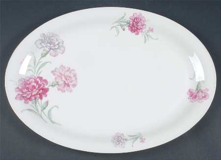 Carnation 15" Oval Serving Platter by Tirschenreuth