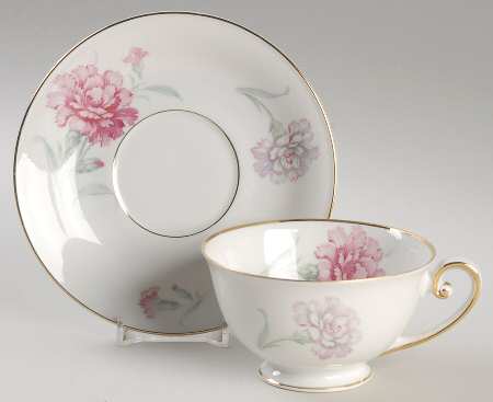 Carnation Footed Cup & Saucer Set