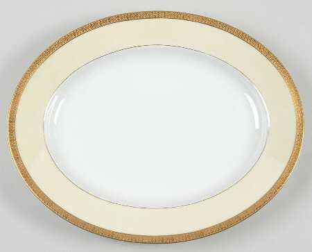 Clifton (Cream Border) 14" Oval Serving Platter
