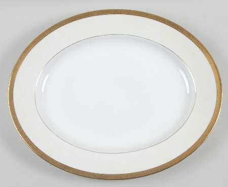 Clifton (Cream Border) 15" Oval Serving Platter
