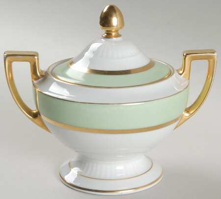Clyde Green Sugar Bowl & Lid