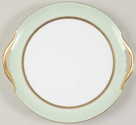 Clyde Green Handled Cake Plate