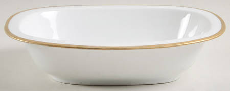 Colonial (Smooth Gold Band) 9" Oval Vegetable Bowl