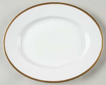 Colonial (Smooth Gold Band) 10" Oval Serving Platter