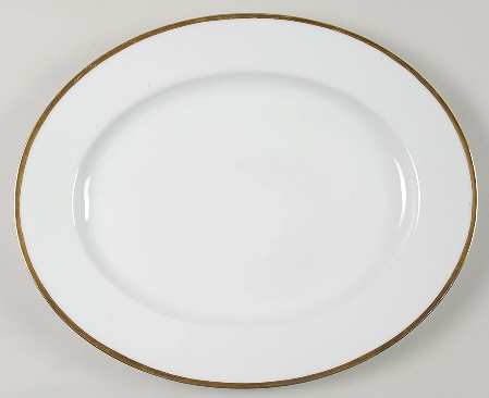 Colonial (Smooth Gold Band) 16" Oval Serving Platter