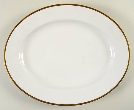 Colonial (Smooth Gold Band) 14" Oval Serving Platter