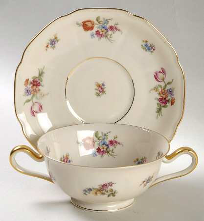 Colwyn Footed Cream Soup Bowl & Saucer Set