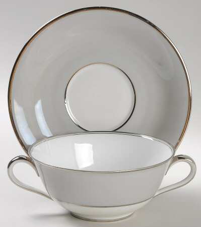 Dawn Footed Cream Soup Bowl & Saucer Set