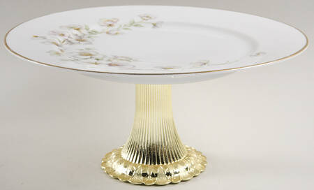 Dogwood Cake Stand with 4"-5" Metal Pedestal  Hc
