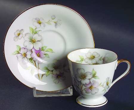 Dogwood Footed Demitasse Cup & Saucer Set