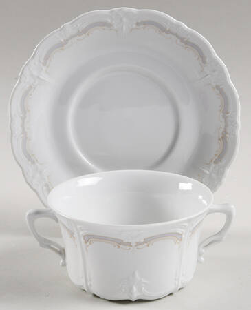 Dominique Flat Cream Soup Bowl & Saucer Set