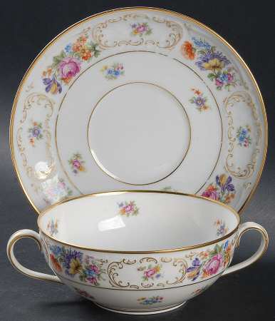 Dresden Flat Cream Soup Bowl & Saucer Set