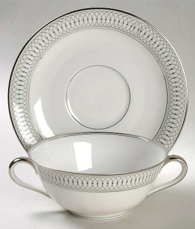 The Elgin Flat Cream Soup Bowl & Saucer Set by Tirschenreuth