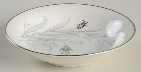 Fantasy (Blue and Platinum Flowers, Coupe) Fruit/Dessert (Sauce) Bowl