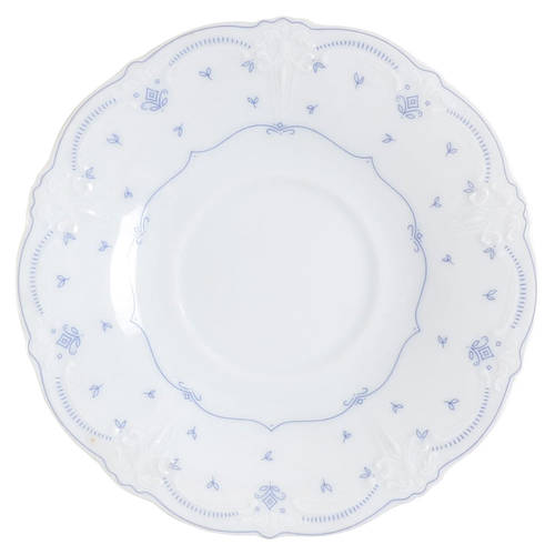Fleur De Lis Blue Saucer for Flat Continental Cup