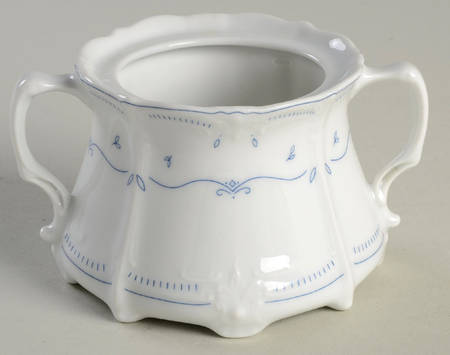 Fleur De Lis Blue Mini Sugar Bowl No Lid
