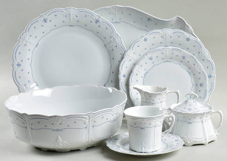 Fleur De Lis Blue 45 Piece Starter Set