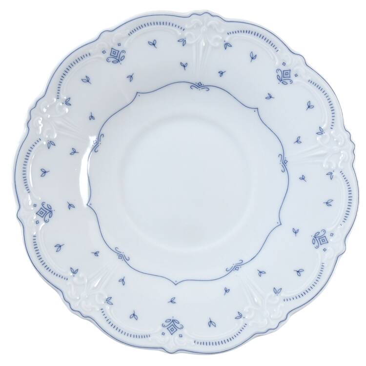 Fleur De Lis Blue Saucer for Flat Cup
