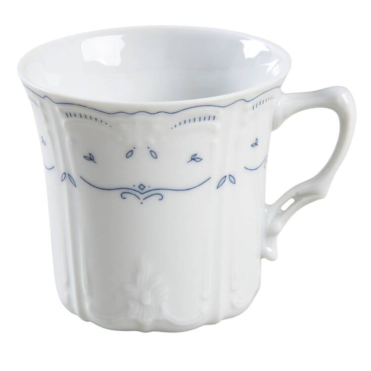 Fleur De Lis Blue Flat Demitasse Cup