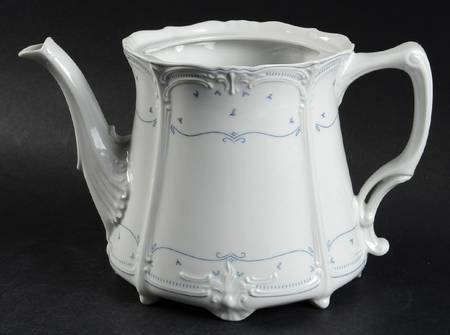 Fleur De Lis Blue Teapot No Lid