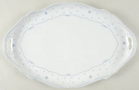 Fleur De Lis Blue 16" Oval Serving Platter