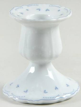 Fleur De Lis Blue Single Light Candlestick