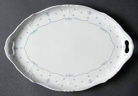 Fleur De Lis Blue Tray for Creamer & Sugar with Lid