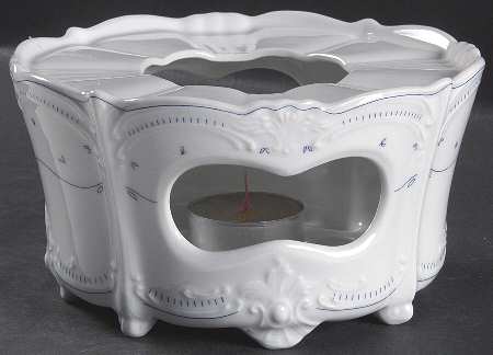 Fleur De Lis Blue China Warmer Stand