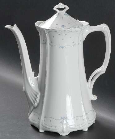 Fleur De Lis Blue Coffee Pot & Lid